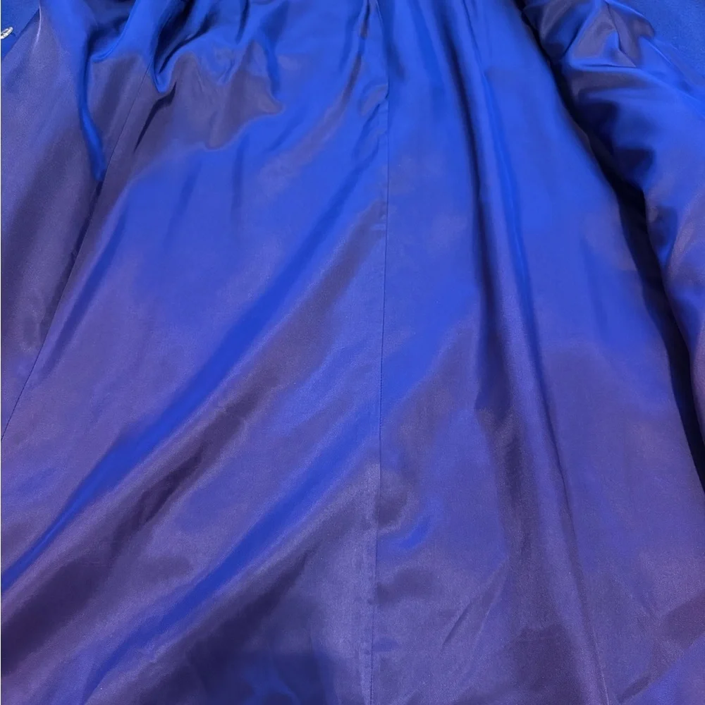 John Weitz Vintage Vibes 60s Inspired Sapphire Blue Wool Women's Pea Coat - Picture 10 of 16